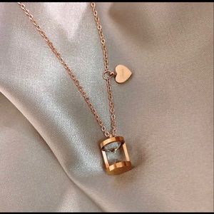 Gold Stainless Steel Hourglass Necklace